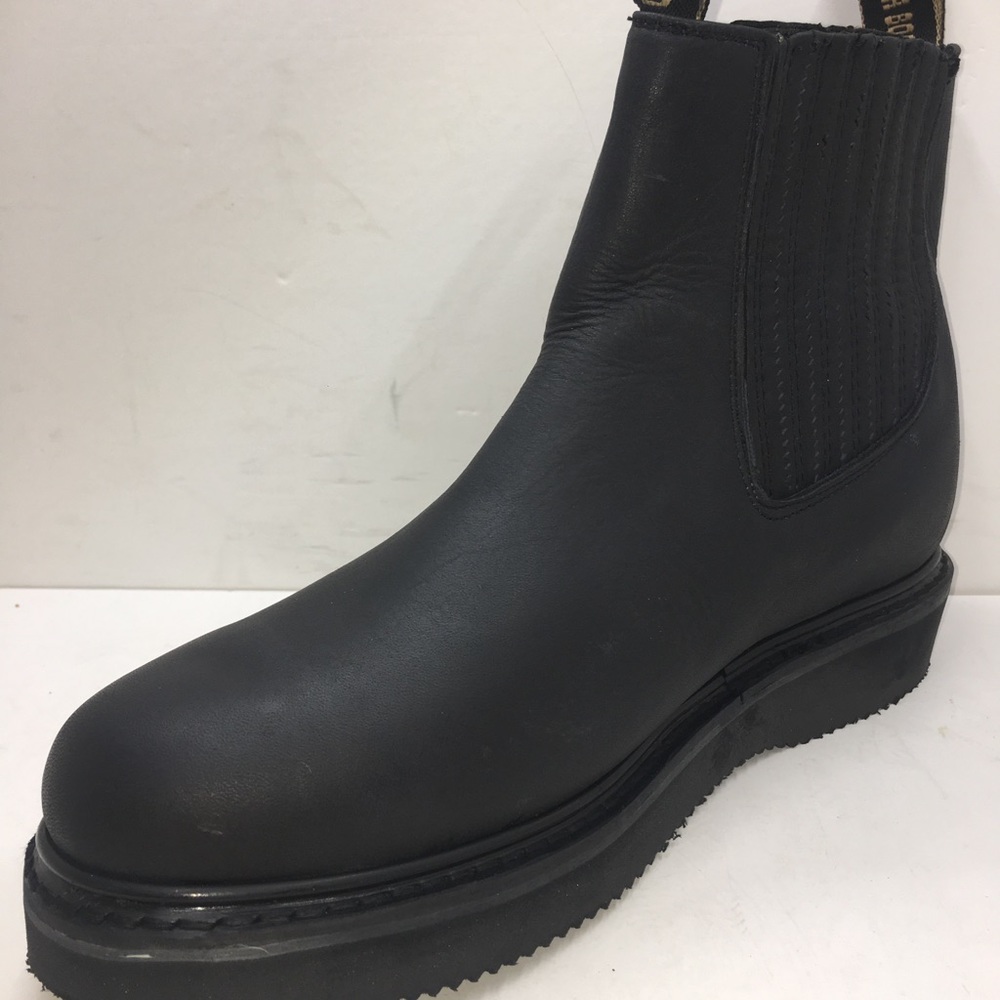 Men’s black Leather boots/booties Work pull on Botines Botín de trabajo Black
